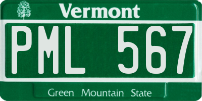 VT license plate PML567