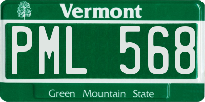 VT license plate PML568