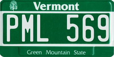 VT license plate PML569