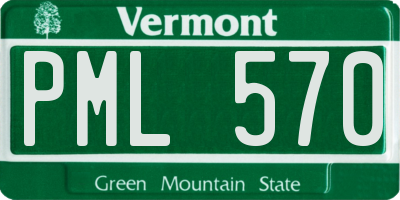 VT license plate PML570