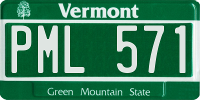 VT license plate PML571
