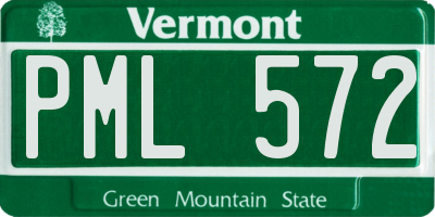 VT license plate PML572