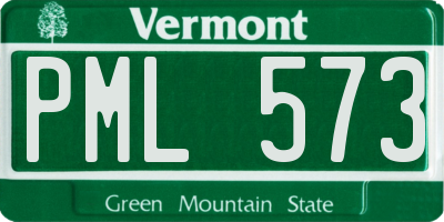 VT license plate PML573