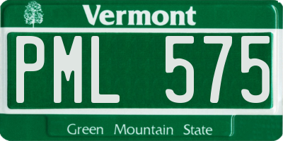VT license plate PML575