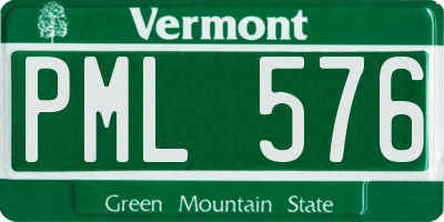 VT license plate PML576