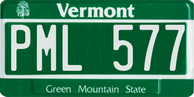 VT license plate PML577