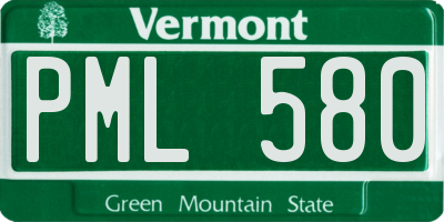 VT license plate PML580