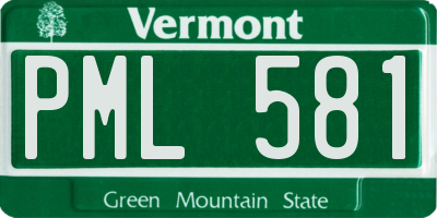 VT license plate PML581