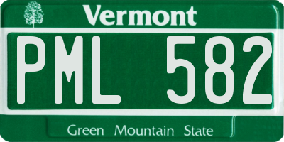 VT license plate PML582
