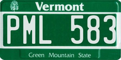 VT license plate PML583