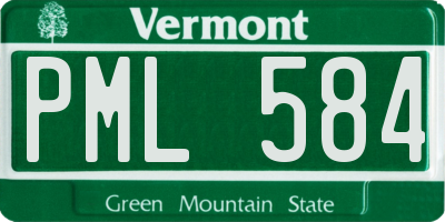 VT license plate PML584