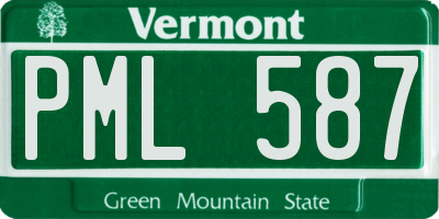 VT license plate PML587