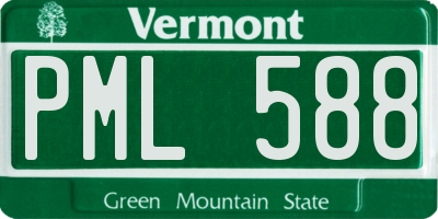 VT license plate PML588