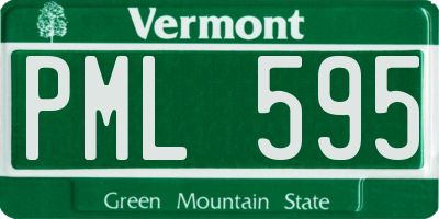 VT license plate PML595