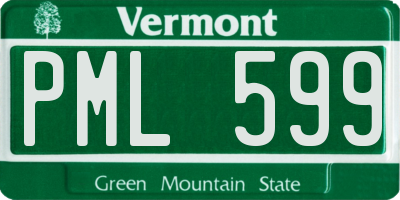 VT license plate PML599