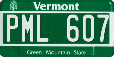 VT license plate PML607