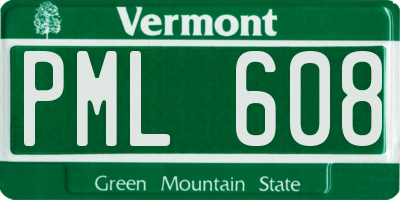 VT license plate PML608