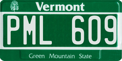 VT license plate PML609