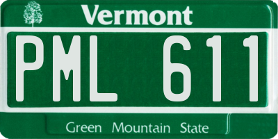 VT license plate PML611
