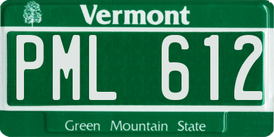 VT license plate PML612