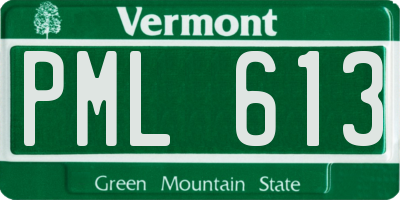 VT license plate PML613