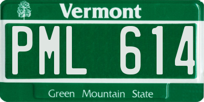 VT license plate PML614