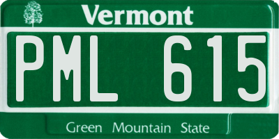 VT license plate PML615