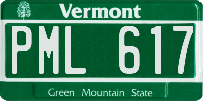 VT license plate PML617