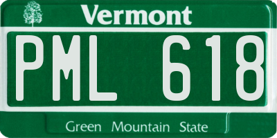 VT license plate PML618