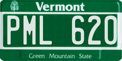 VT license plate PML620