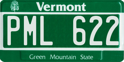 VT license plate PML622