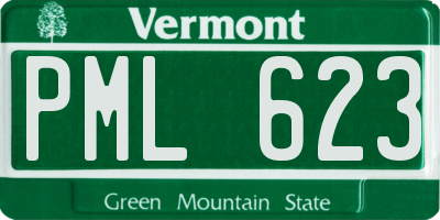 VT license plate PML623