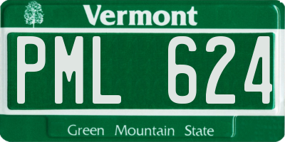 VT license plate PML624