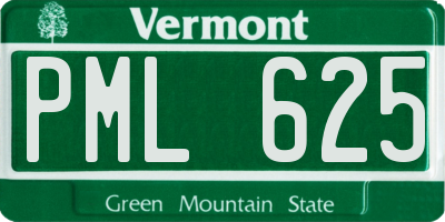 VT license plate PML625
