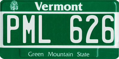 VT license plate PML626