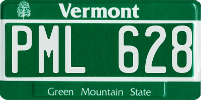 VT license plate PML628