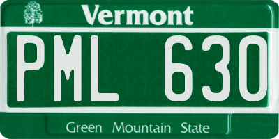 VT license plate PML630