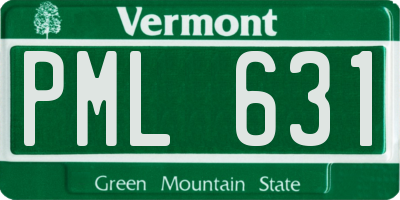 VT license plate PML631