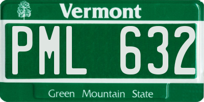 VT license plate PML632