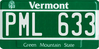 VT license plate PML633