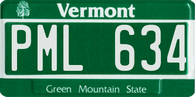 VT license plate PML634