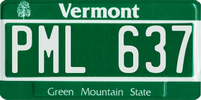 VT license plate PML637