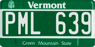VT license plate PML639