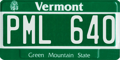 VT license plate PML640
