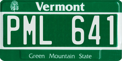 VT license plate PML641