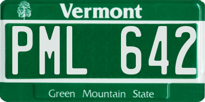VT license plate PML642