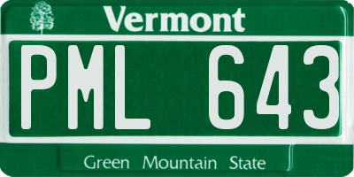 VT license plate PML643
