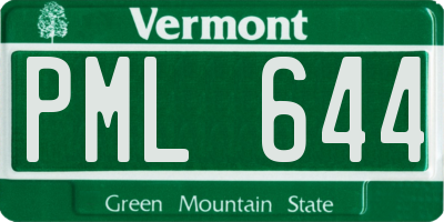 VT license plate PML644