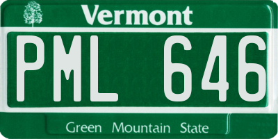 VT license plate PML646