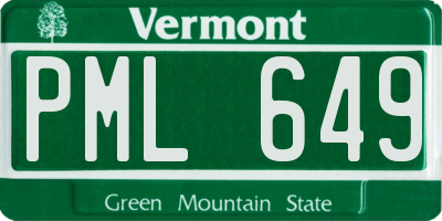 VT license plate PML649